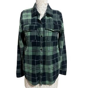 O’Neill Green/Blue Plaid Snap-Up Flannel | Women’s L | EUC- Cabincore